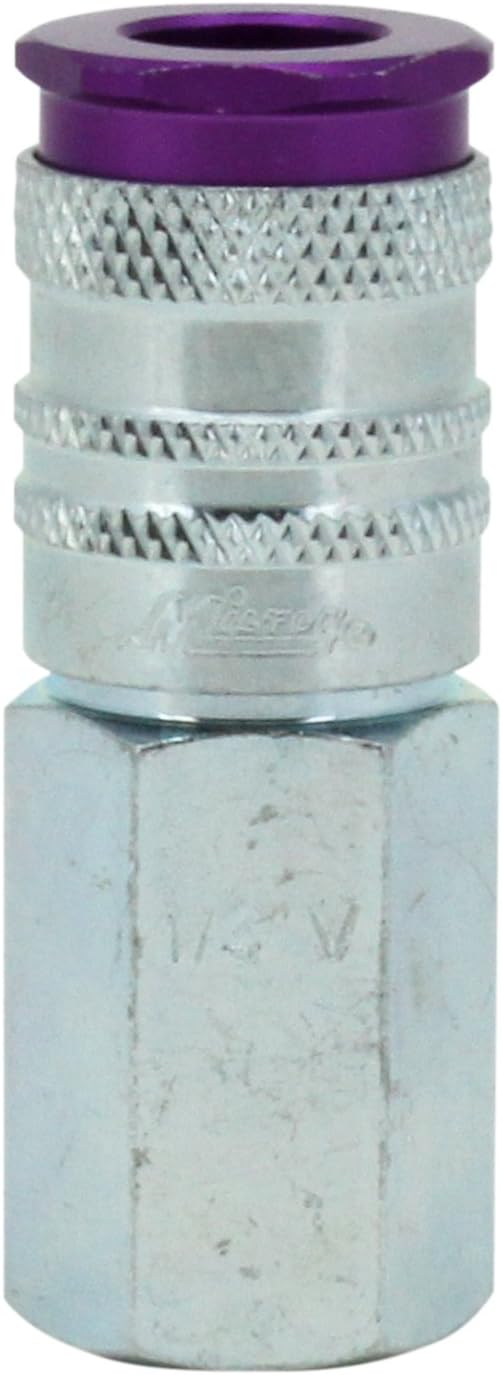 Milton ColorFit Coupler & Plug Kit (5 Piece), Hi-Flo V-Style 1/4 NPT Purple, S-305VKIT