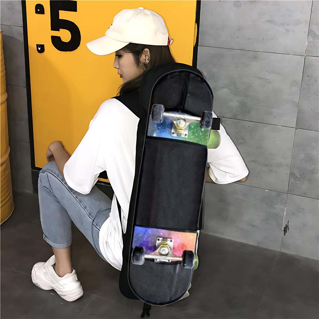 1 Artikel 87 * 24CM Skateboard rucksack Skateboard Tasche wasserdichte, Longboard Tasche, Tragbare Skateboard-Tasche,Universeller Aufbewahrungsrucksack