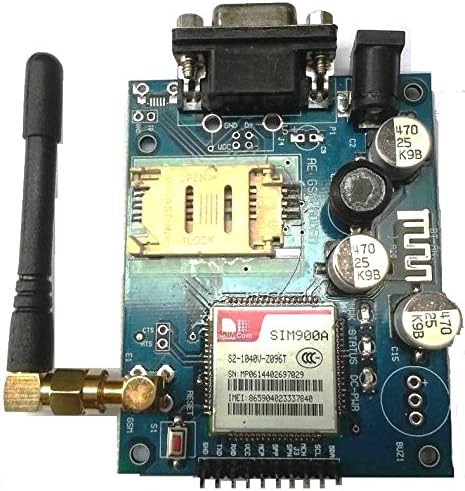 SIM900A GSM Modem Module with SMA Antenna - Call SMS GPRS Facility - MIC Input, LINE Input & Speaker Output pins - RS232, TTL & I2C Communication (Version 2)