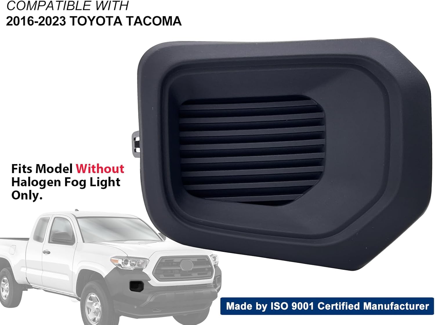 Auto Parts Avenue APA Replacement Front Fog Light Opening Insert Panel for 2016 2017 2018 2019 2020 2021 2022 2023 Tacoma Passenger Right Side TO1039186 5212704040