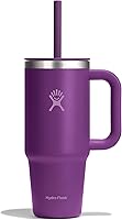 Vista 50 de Hydro Flask - Vaso de viaje con asa, tapa y pajilla, acero inoxidable térmico, 32 onzas, color azul