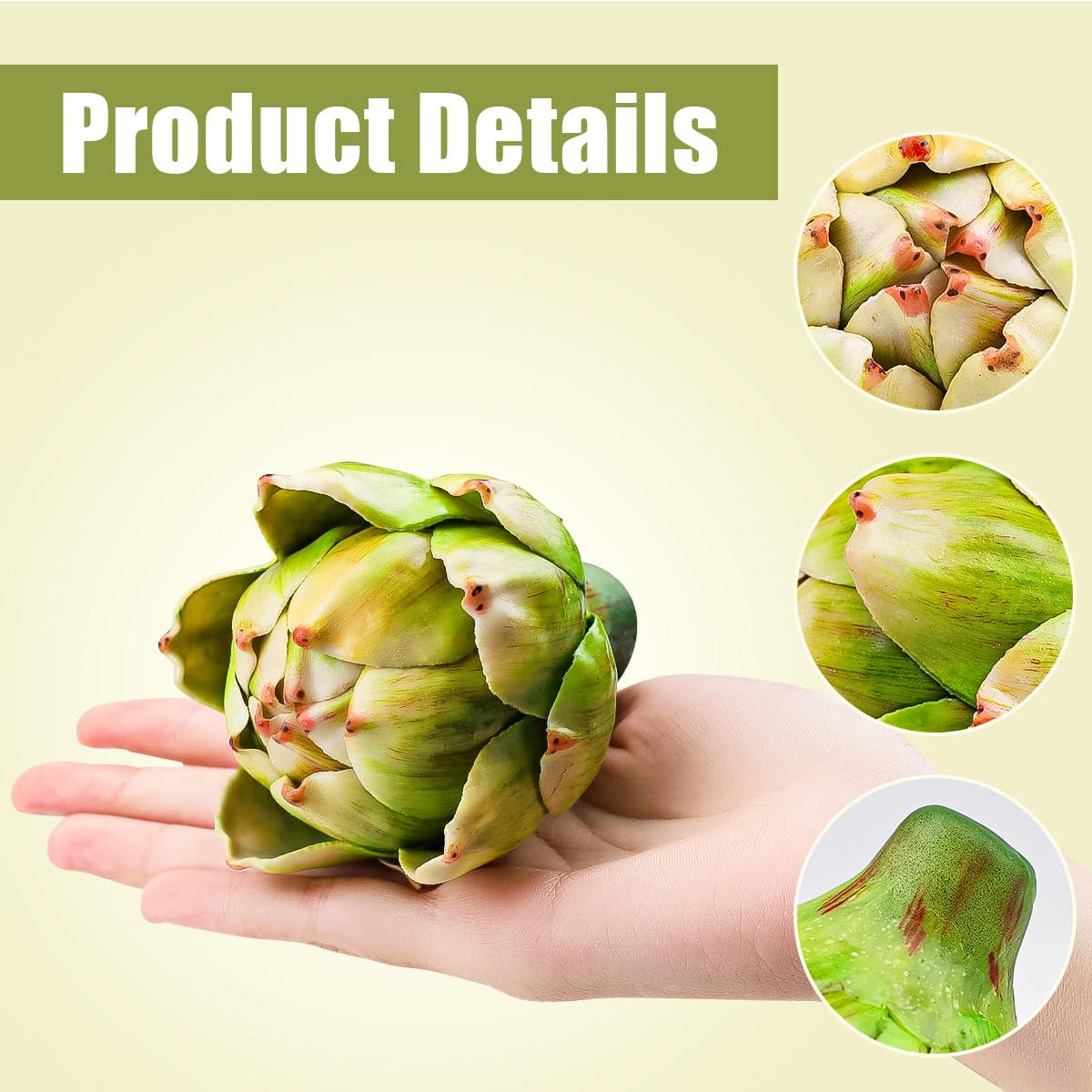 thumbnail: Funzhan 6 Stuks Kunstmatige Artisjokken Decoratie - Realistische Nepartisjokken Voor Vaas Of Tafel