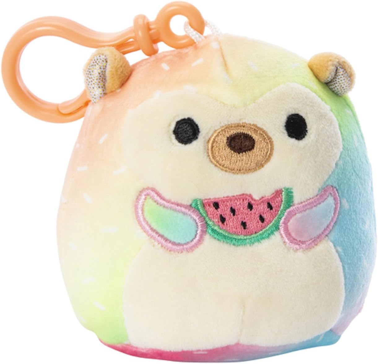 Squishmallow 3.5 Inch Bowie The Hedgehog with Watermelon Plush Clip