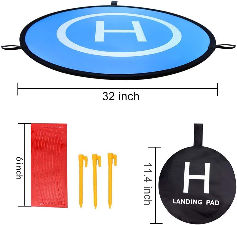 POKONBOY D75cm Drone Landing Pad for DJI Mavic Pro, DJI Spark, Phantom 3 Phantom 4 Inspire 1 and All Other Quadcopters