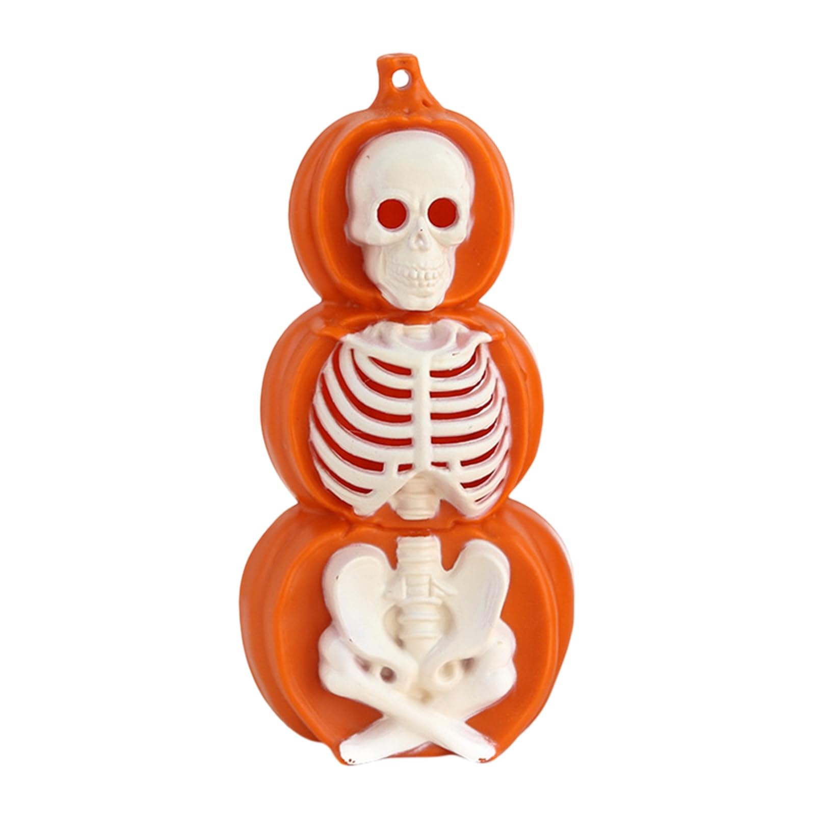 RetroNest Halloween Pumpkin Lantern Light,Battery Operated Decorative Lamp with 3D Skeleton Design,Spooky Lighted Resin Statue for Indoor Outdoor Home Porch Decor Small D