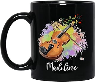 Personalized Choose Name Violin Musician Instrument Coffee Mugs Gifts, Customized Violinist Black Coffee Cup 11 Oz 15 Oz, Violinist Ceramic Mug Gift For Violin Lover Birthday, Violin Instrument Mug