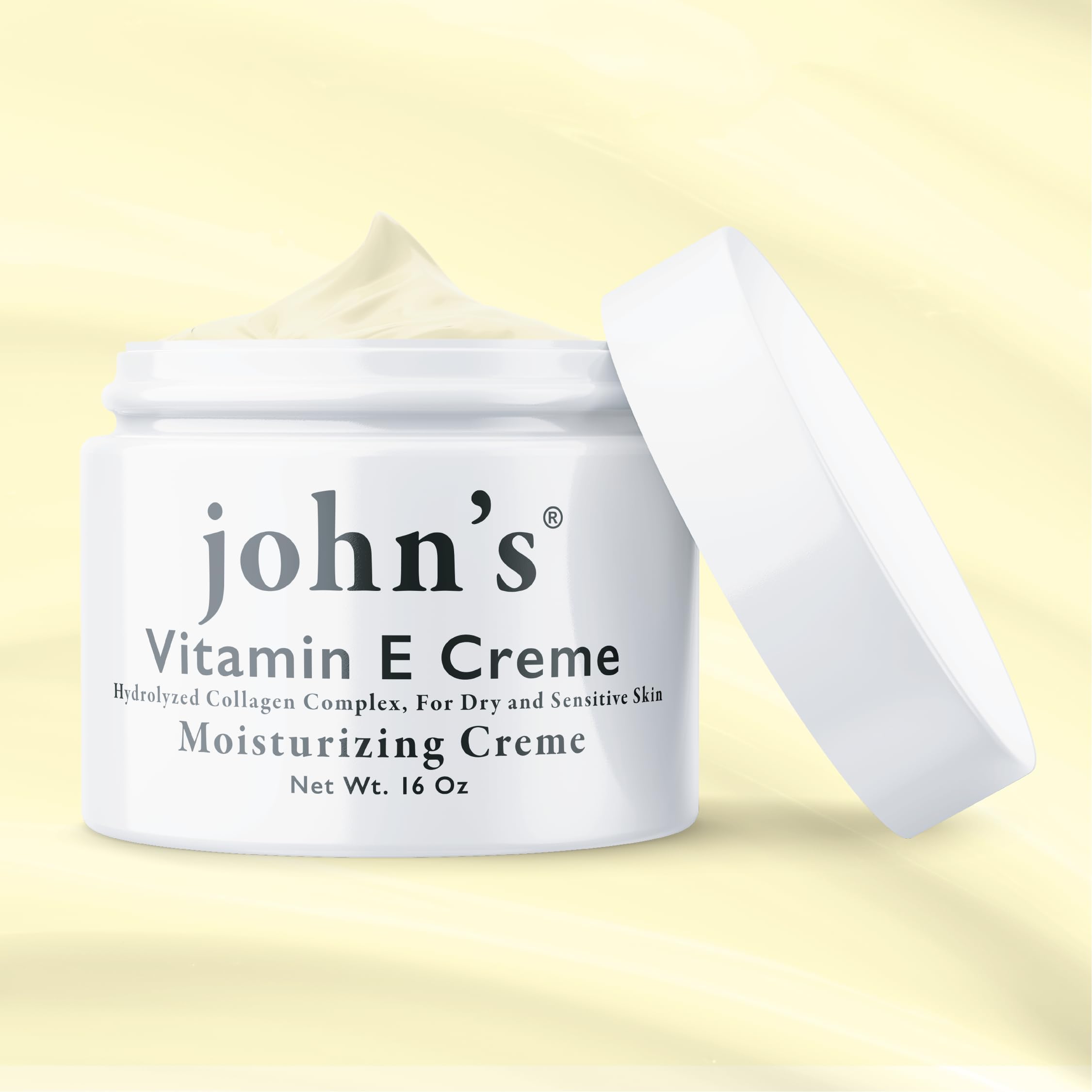 John's Vitamin E, A & D Collagen Cream with Aloe, 16 oz