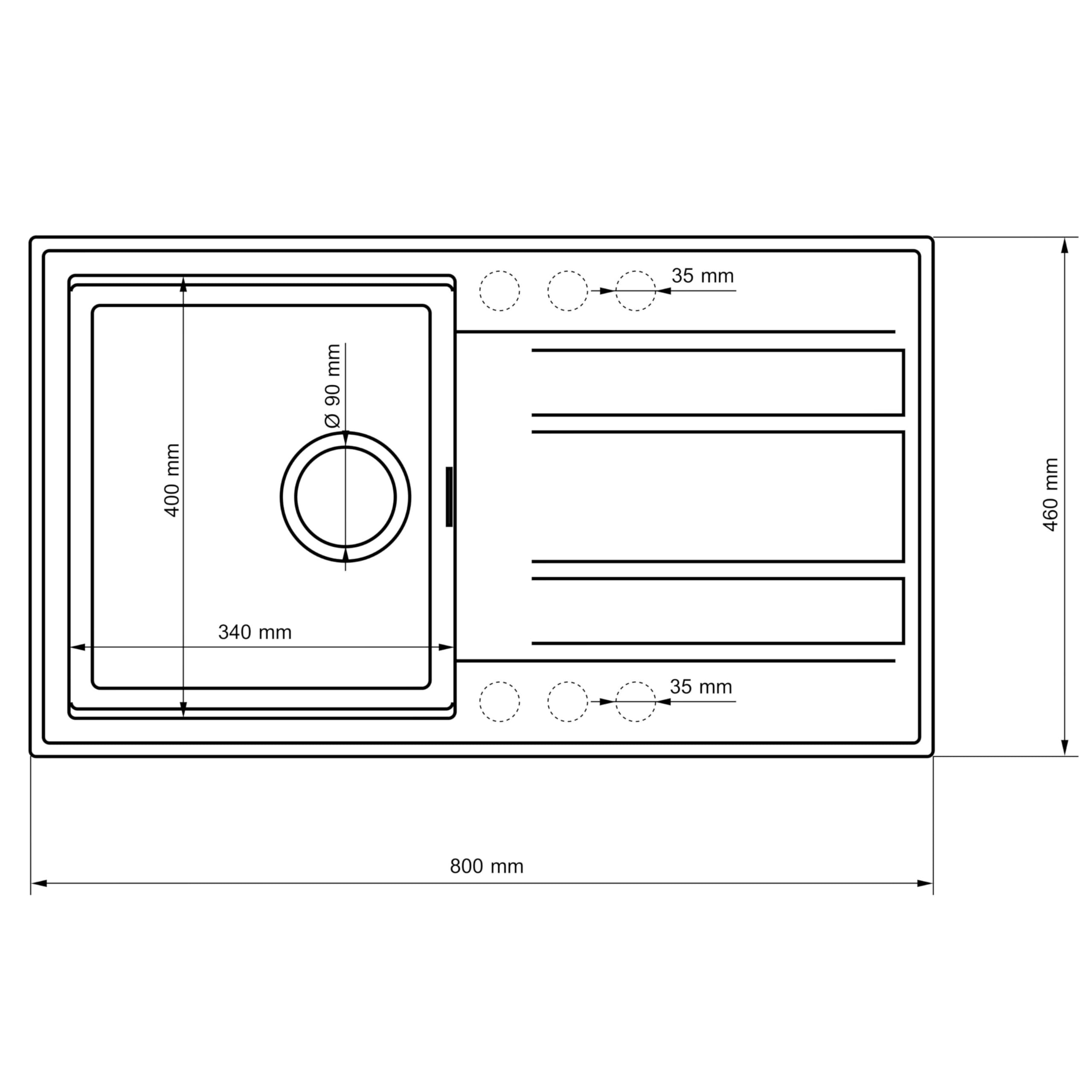 SINK Quality zlewozmywak kuchenny z ociekaczem – zlewozmywak beżowy 80 x 46 cm – w zestawie syfon i środki impregnujące – zlewozmywak do zabudowy do szafki pod umywalkę 55 – zlewozmywak granitowy