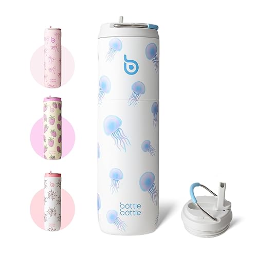 BOTTLE BOTTLE Insulated Water Bottle 24oz with Straw Lid and