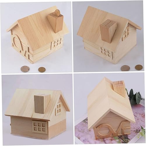 Miniatura 6 de Toyvian Hucha de la casa hucha retro cajas para guardar juguetes hucha divertida casa inacabada niños inacabable hucha ahorro dinero olla niño