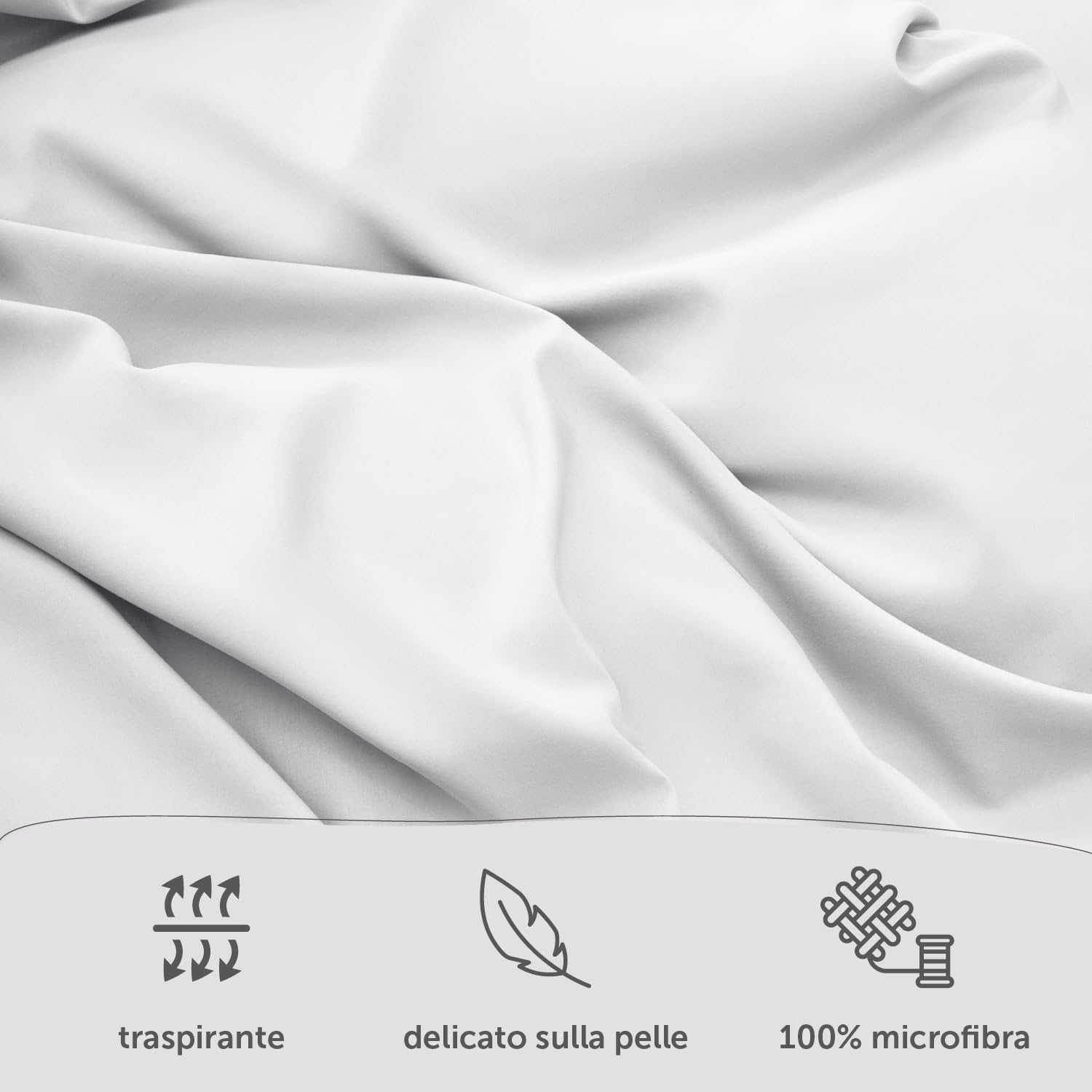 Blumtal Copripiumino Matrimoniale 250x200 e Federe 50x80 - Set di Lenzuola in microfibra extra morbida certificata Oeko-Tex, Set Copripiumino Matrimoniale con 2 Federe - 3 pezzi - Bianco