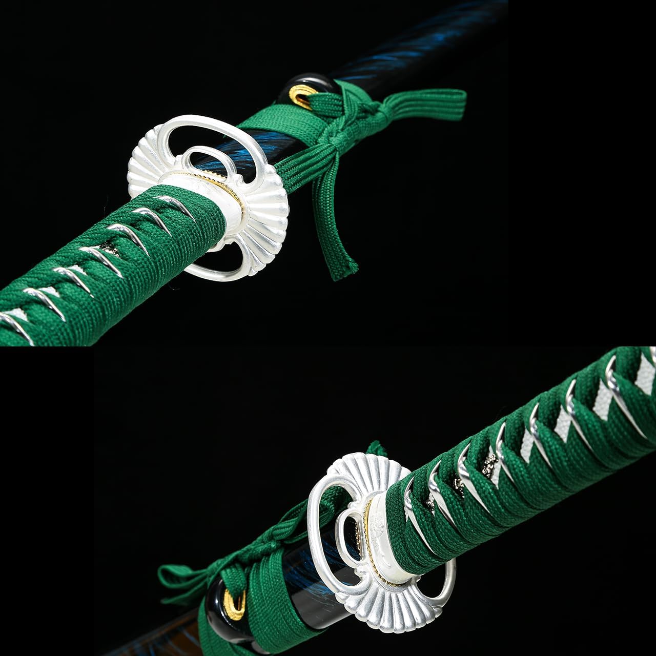 Kamaiwo-1045/1060 Handmade Hand Forged Authentic,Japanese Katana Samurai Swords are a Unique Gift for Men - Full Tang High Carbon Steel Makes a Memorable for Martial Arts Collectors,Blue - Image 3