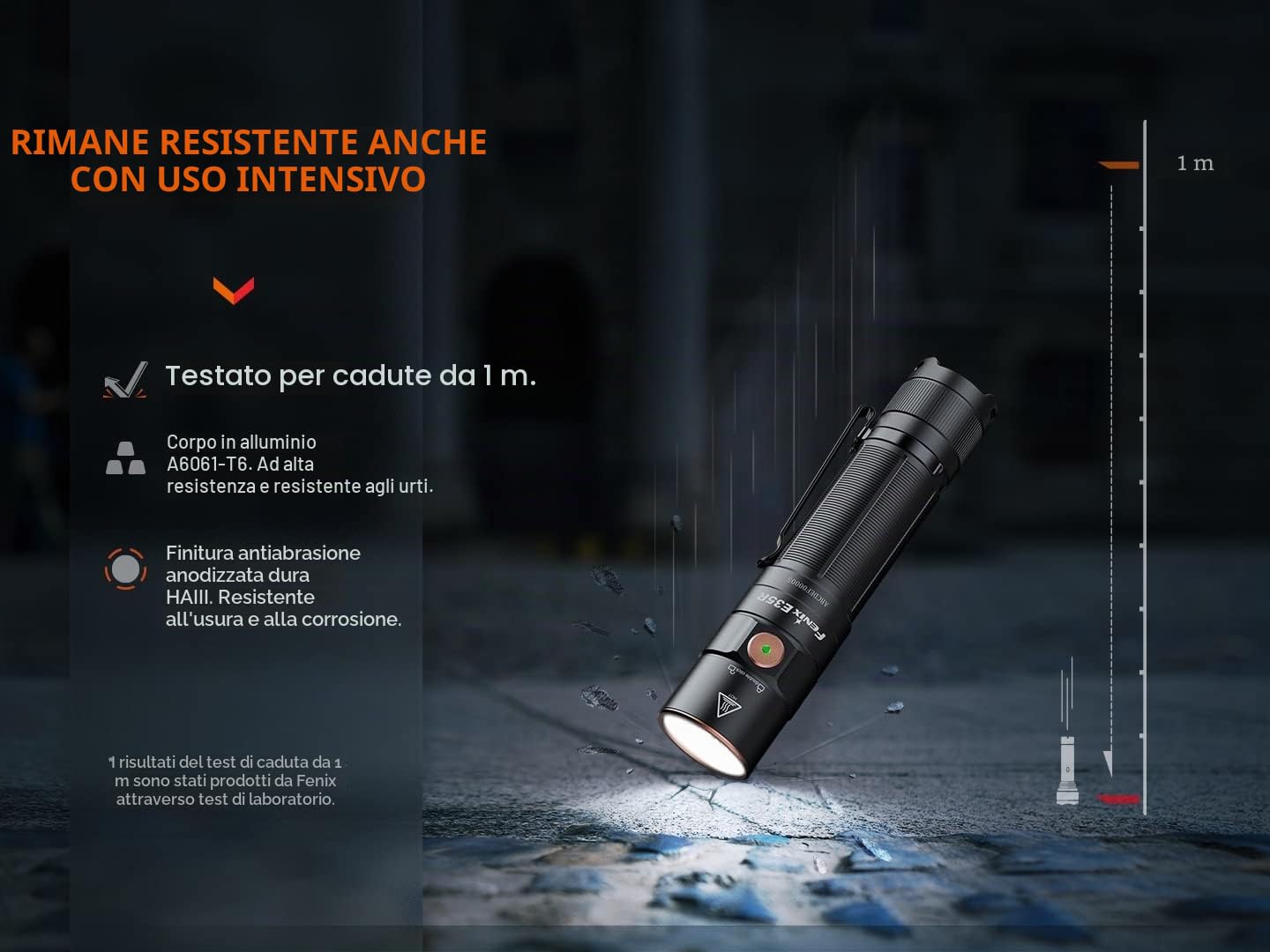 fenix E35R, torcia EDC ricaricabile ultra luminosa | 3100 lumen | 260 m | 69 ore max | tappo posteriore magnetico | alimentato a batteria 21700 | porta di ricarica USB-C | IP68