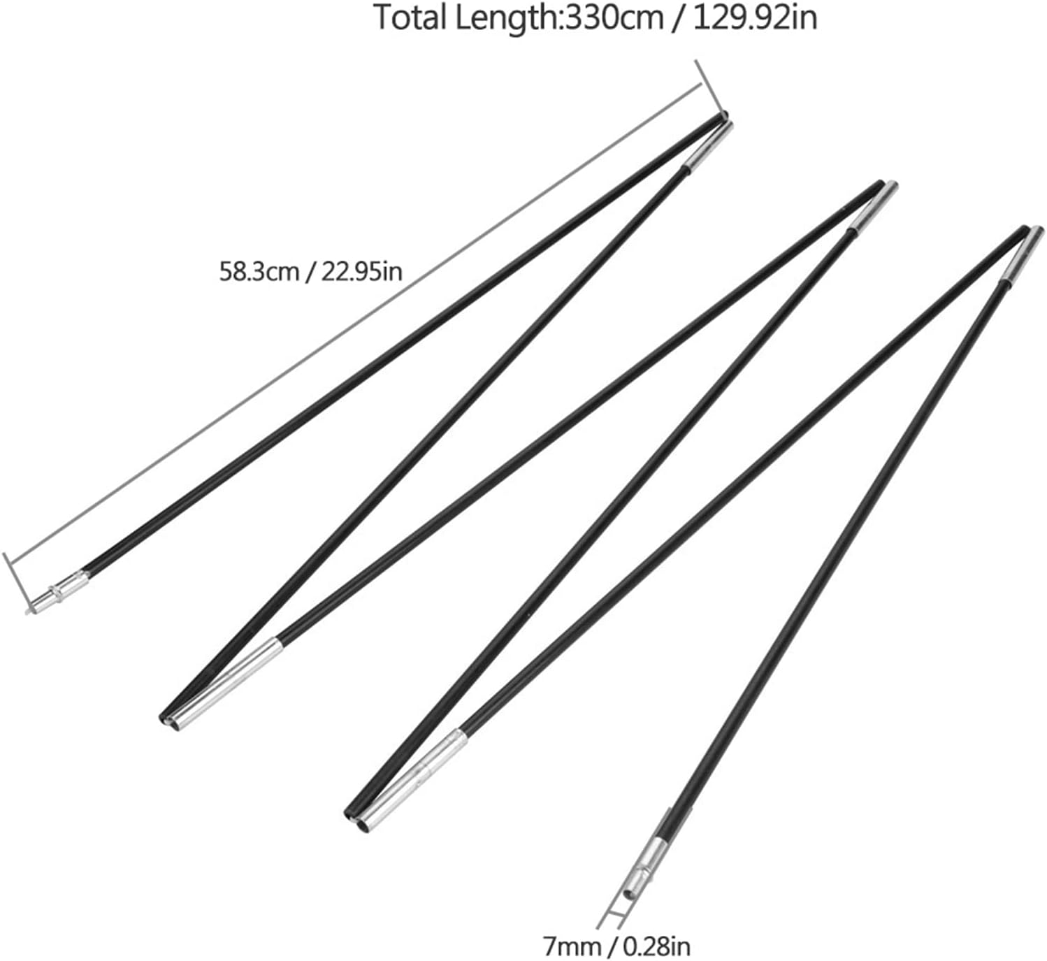 Akozon Kids Outdoor Indoor Play Tent, Fiberglass Camping Pole Kit with Support Rods & Awning Frames for Sun Shelter & Boys and Girls Toys, Pole Length 129 Inches