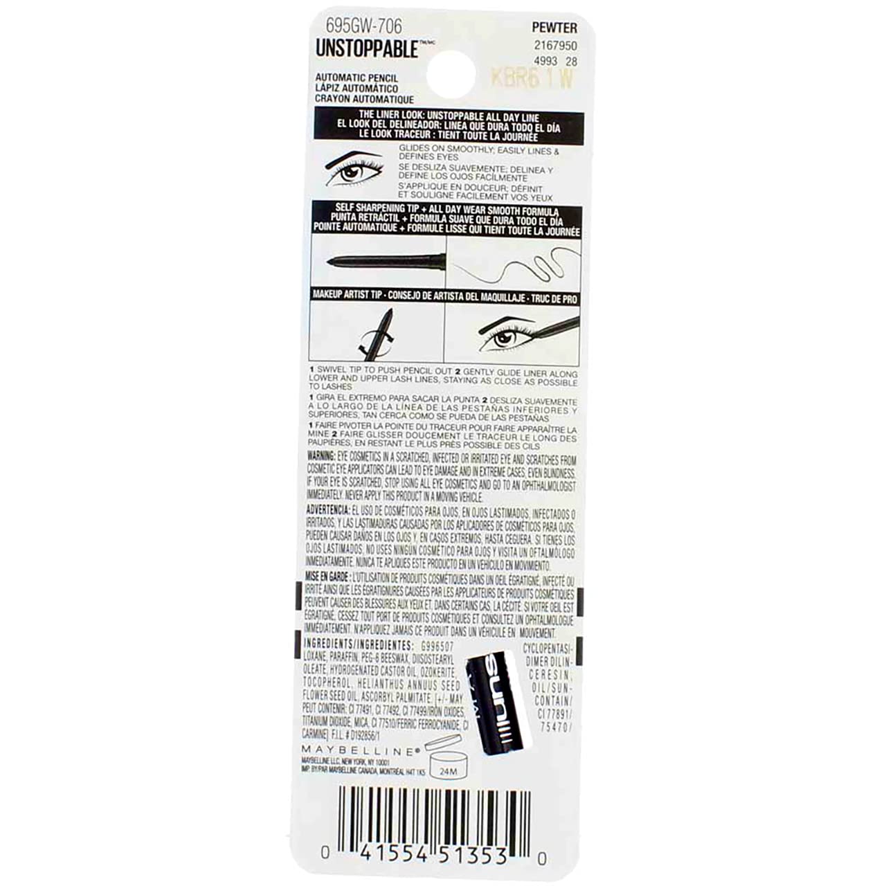 Maybelline Unstoppable Eyeliner - Pewter - 2 Pack