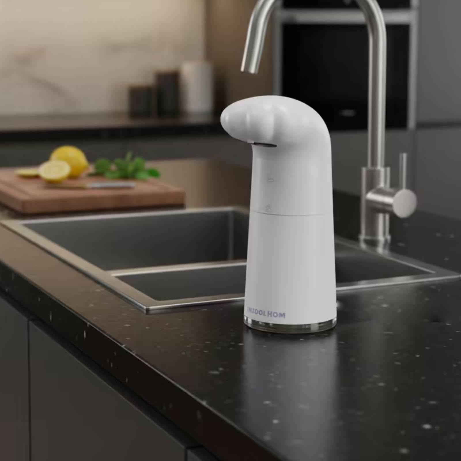 Dispenser Automatico di Sapone Schiuma Touchless Ricaricabile Carino Forma Zampa Gatto Materiale PP Funzione Sensore Adatto per Bambini Regalo, Bianco