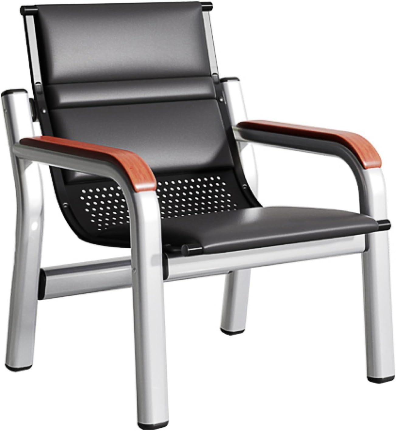 PU Leather Reception Chair with Armrests, Modern Guest Waiting Room Bench for Office Lobby, Hospital, Conference, Bank, Durable & Stylish Seating Solution