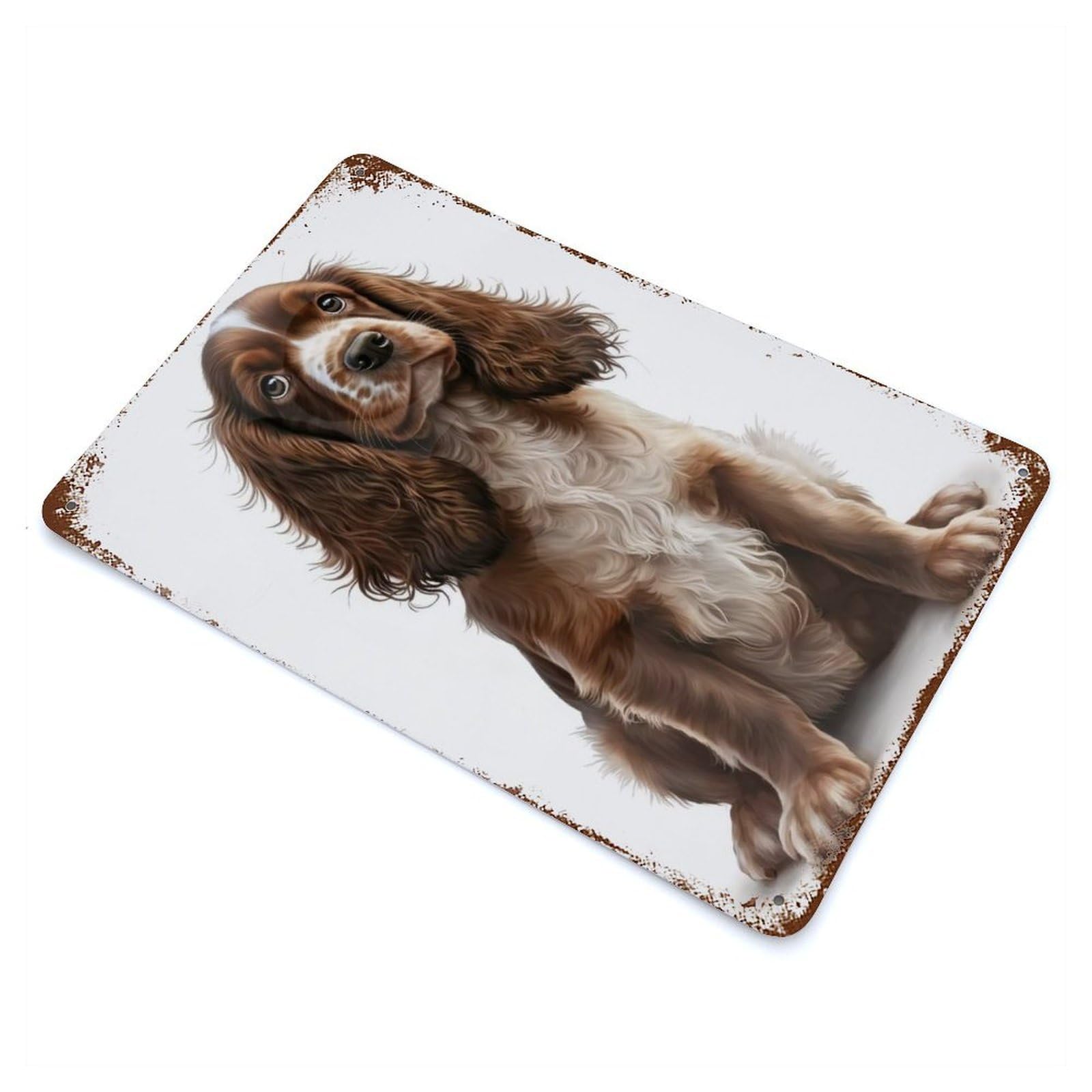 Garage Style Cocker Spaniel Dog 04 Decorative Tin Sign 11.8"x7.9", Rustic Home Decor for Bar And Workshop