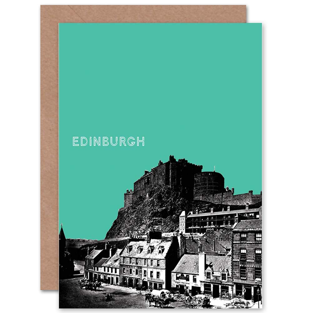 Wee Blue Coo PHOTO CASTLE HILL GRASSMARKET EDINBURGH SCOTLAND BLANK GREETINGS CARD