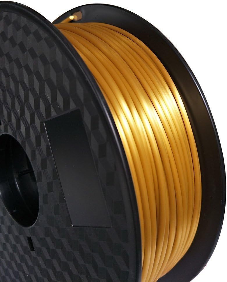 2.85mm Silk Gold PLA Filament 3D Printer Filament 1KG 2.2LBS Spool 3D Printing Material 3mm Silky Shiny Metallic Gold CC3D (Pack of 2)