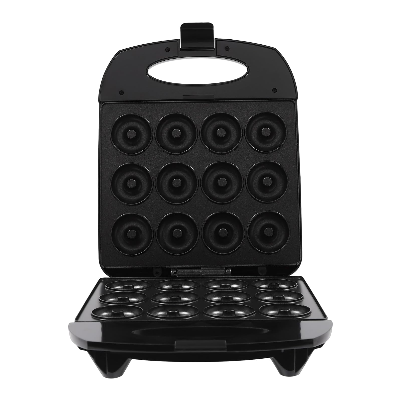 Stampo per ciambelle da 1200 W, con rivestimento antiaderente, nero, 23,5 x 23 x 10 cm