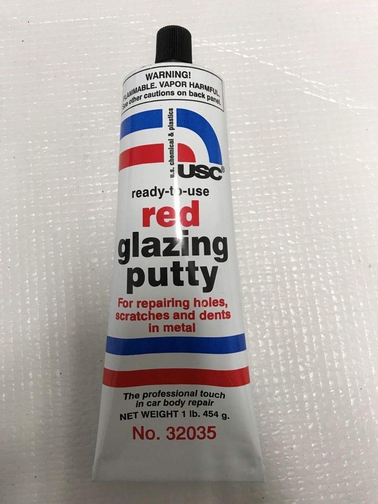 5 STAR Red Glazing Putty 1 lb.Tube U.S.Chemical & Plastics 32035 USC Auto Body fillers