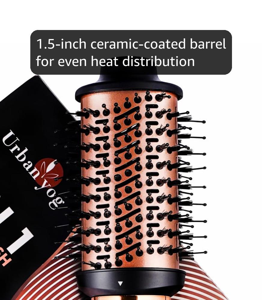 Urban yog MakeMeeBold 3-in-1 Hot Air Brush| 1.5-inch Barrel | Hair Dryer Hair Straightener Volumizer Blow Dryer Styling Tool,1200 Watt | Gifts for Woman, Multicolour