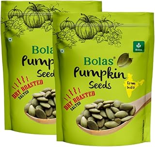Bolas Roasted & Salted Pumpkin Seeds 400g (200g x 2) | Kaddu ke Beej | Rich in Protein, Magnesium & Zinc | Gluten Free | C... Price In India