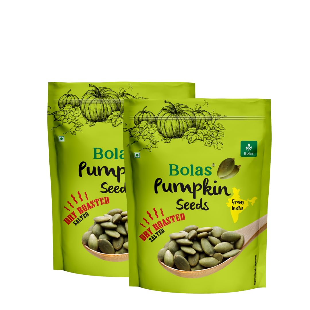 Bolas Roasted & Salted Pumpkin Seeds 400g (200g x 2) | Kaddu ke Beej | Rich in Protein, Magnesium & Zinc | Gluten Free | C...