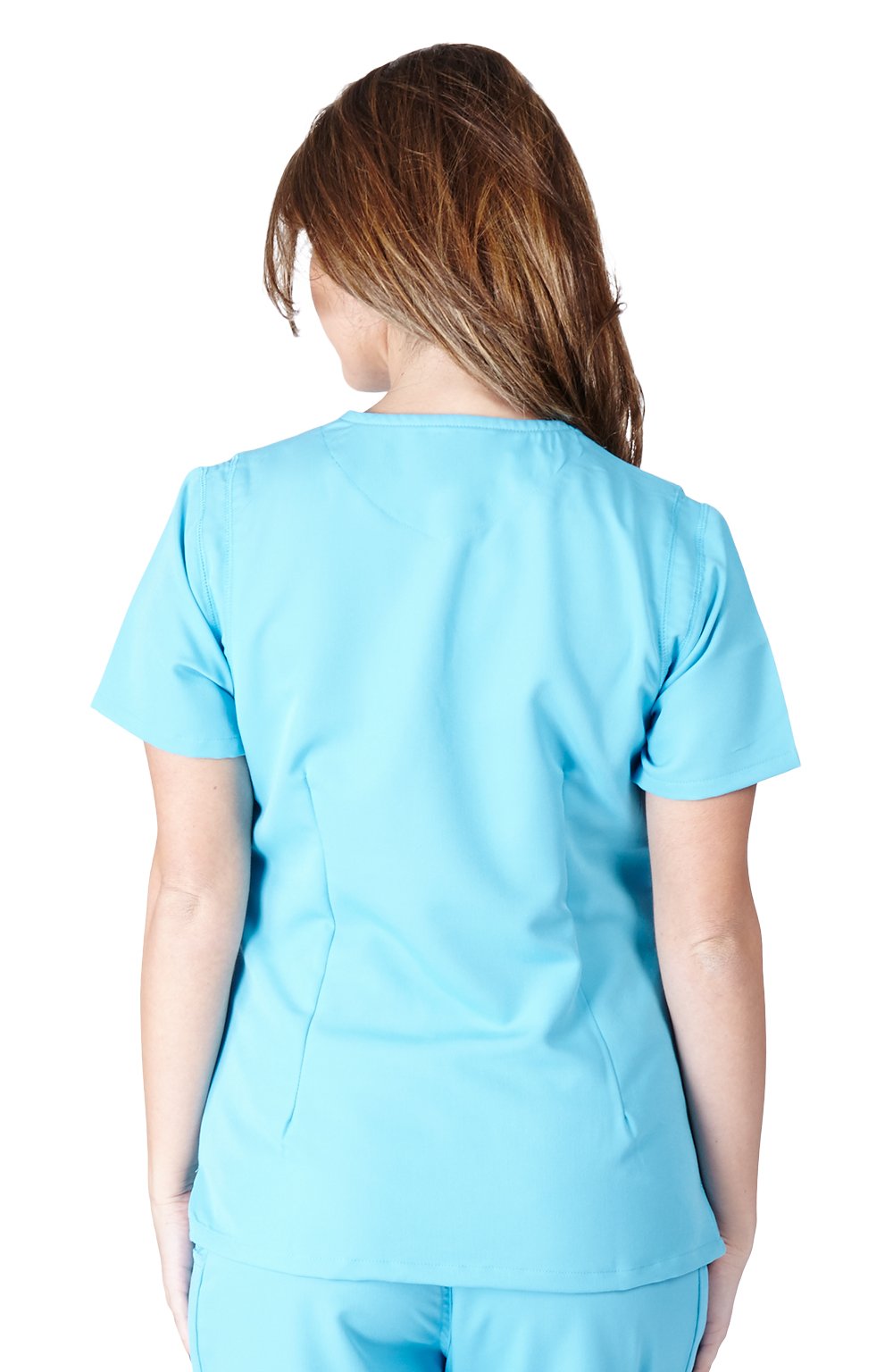Ultra Soft Scrubs - Womens Two Pocket Scrub Top, Water Blue 38791-X-Large