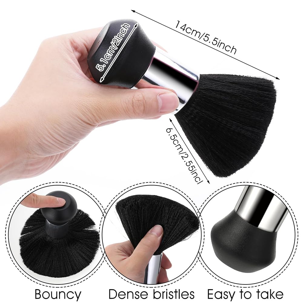 Cepillos de Cuello de Peluquería,Brocha de Peluquería,Suave Cuellos Negro Profesional Cepillo Barbero Plumero Suave Cuello,Peluquería Accesorios Barbero Salón Cepillo para Salón Peluqueros