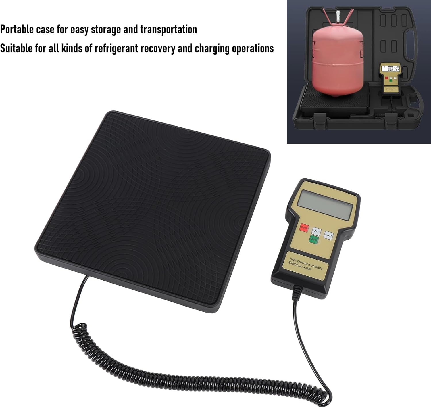 Aramox 220LBS Refrigerant Charging Scale, High Accuracy Portable with Storage Box, for All Refrigerant Recovery Tanks