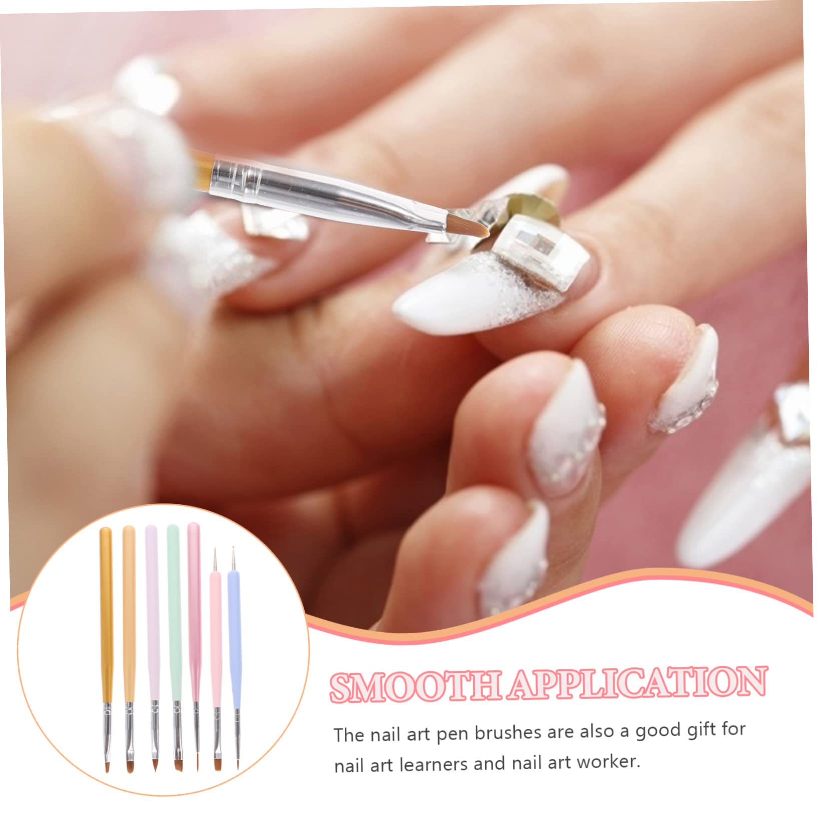 FOMIYES 5 Set Di Forniture Per Nail Art Set Di Pennelli Per Pittura Manicure Per Professionisti E Principianti 7 Pezzi*5