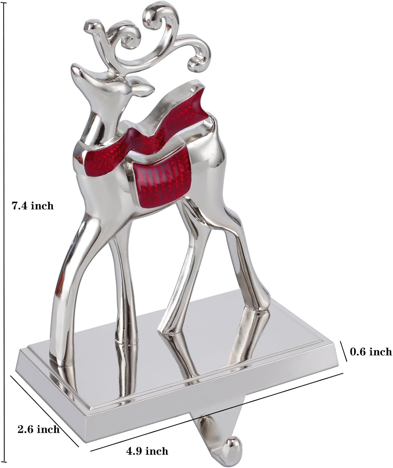 Set of 4 Christmas Stocking Holders for Mantel,Deer Snowman Stocking Hangers for Fireplace Candy Cane Holder Hanger for Stocking/Garland,Metal Stocking Hooks for Xmas Decoration (Christmas Set)