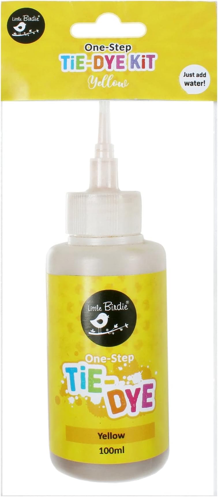 Little Birdie One Step Tie Dye Fabric Dye Kit | Fabric Dye for Clothes Permanent | Dye Colour for Clothes, Jeans,T-Shirt - Yellow Kit 1Pc