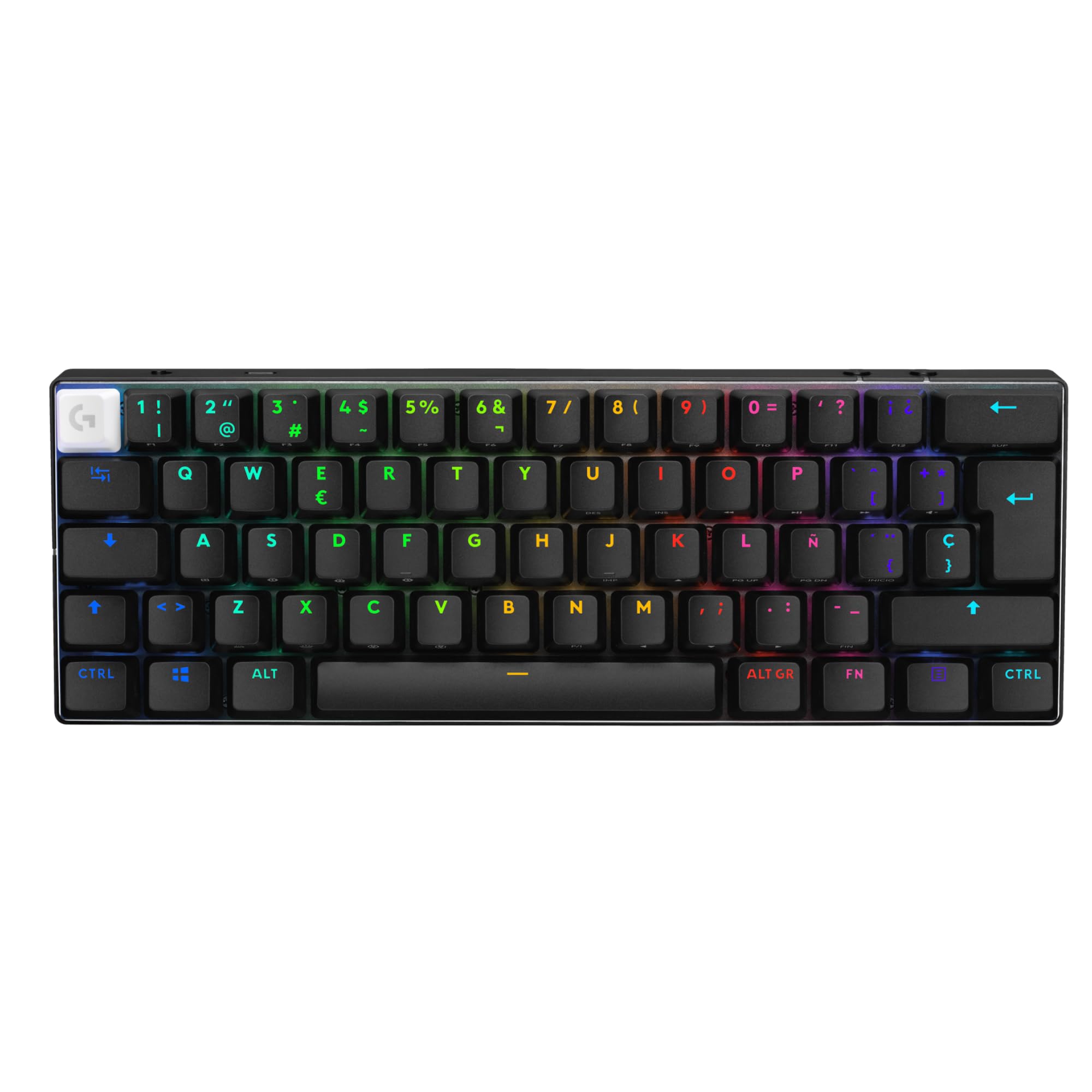 Logitech G Pro X 60 Lightspeed, Teclado inalámbrico para Gaming, 60% TKL mecánico Ultra Compacto, RGB LIGHTSYNC, Teclas de PBT de Doble Moldeado, interruptores táctiles, Windows PC, QWERTY ES - Negro