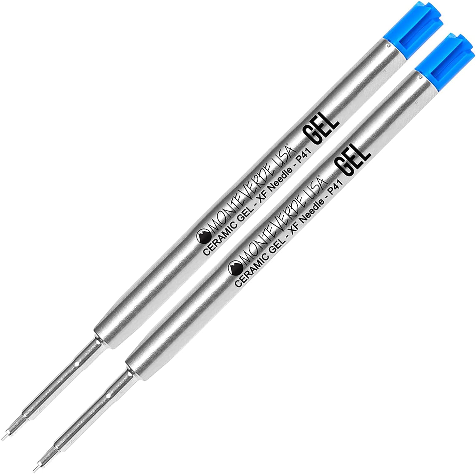 Combo Pack - 2 Pack - Monteverde® Capless Ceramic Gel™ P41 Ink Refill Compatible with Most Parker® Style Ballpoint - Blue (Extra Fine 0.5mm)
