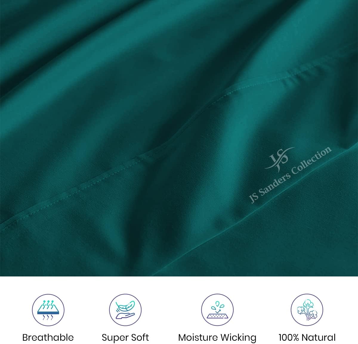 CASA LINEN 4 Piece Sheet Set 100% Egyptian Cotton Bed Sheets 1000 Thread Count Luxury Hotel Quality Sheet Set Italian Finish Premium Sheets Long Staple Fits Up to 18 Inch Deep Pocket (Twin-XL, Teal)
