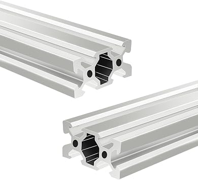 2pcs 400mm Extruded Aluminum T Slit Aluminum Profile Extrusion Frame for 2040 Printer 3D Parts European Standard Anodized Profile Frame Machine Linear Rail CNC DIY Equipment, Electrophosphation Silver,