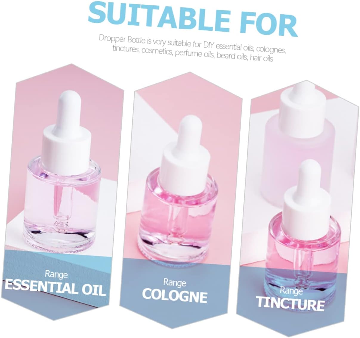 OUNONA 10Pcs Essential Oil Glass Bottles with Dropper Empty Storage Containers for Perfume Essence Friendly Leakproof Design for Convenient Use