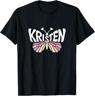 Kristen Butterfly - Personalized Cute Name Word Art T-Shirt