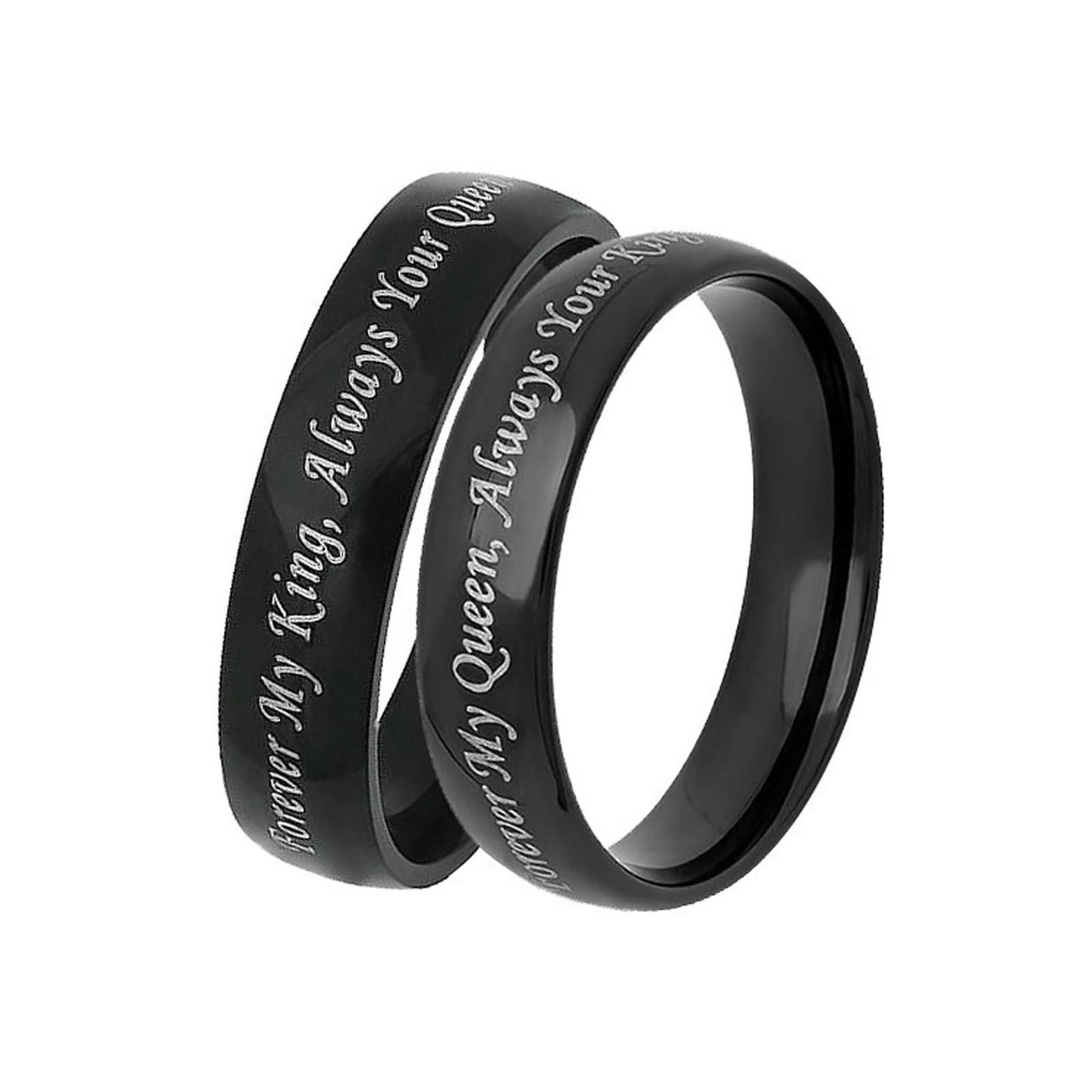 Ensemble de bagues pour Elle et Lui : bagues d'anniversaire personnalisables de couple - 7