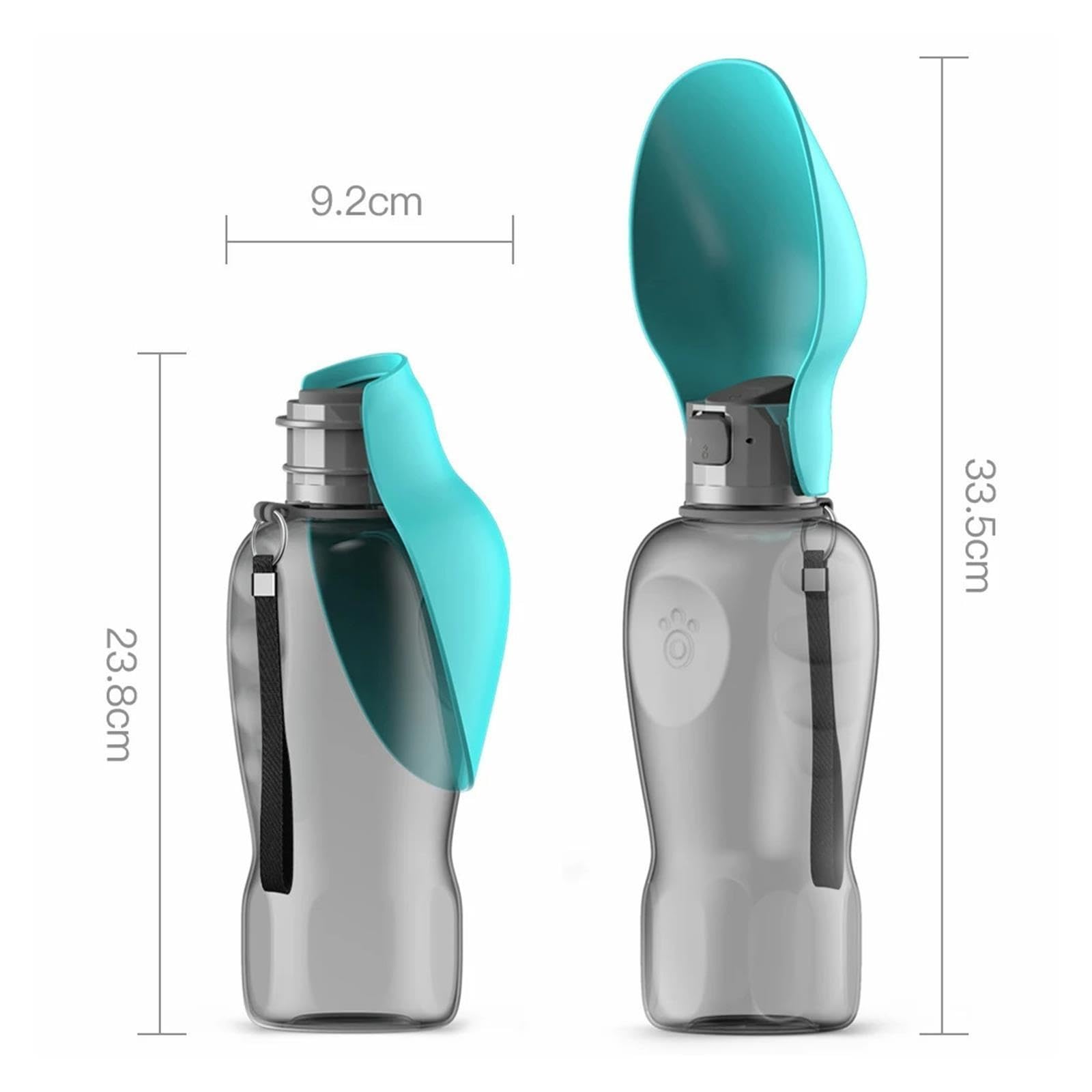 Distributeur portable pour animaux domestiques de voyage avec fuite de bouteille d'eau avec bol intégré (rose)