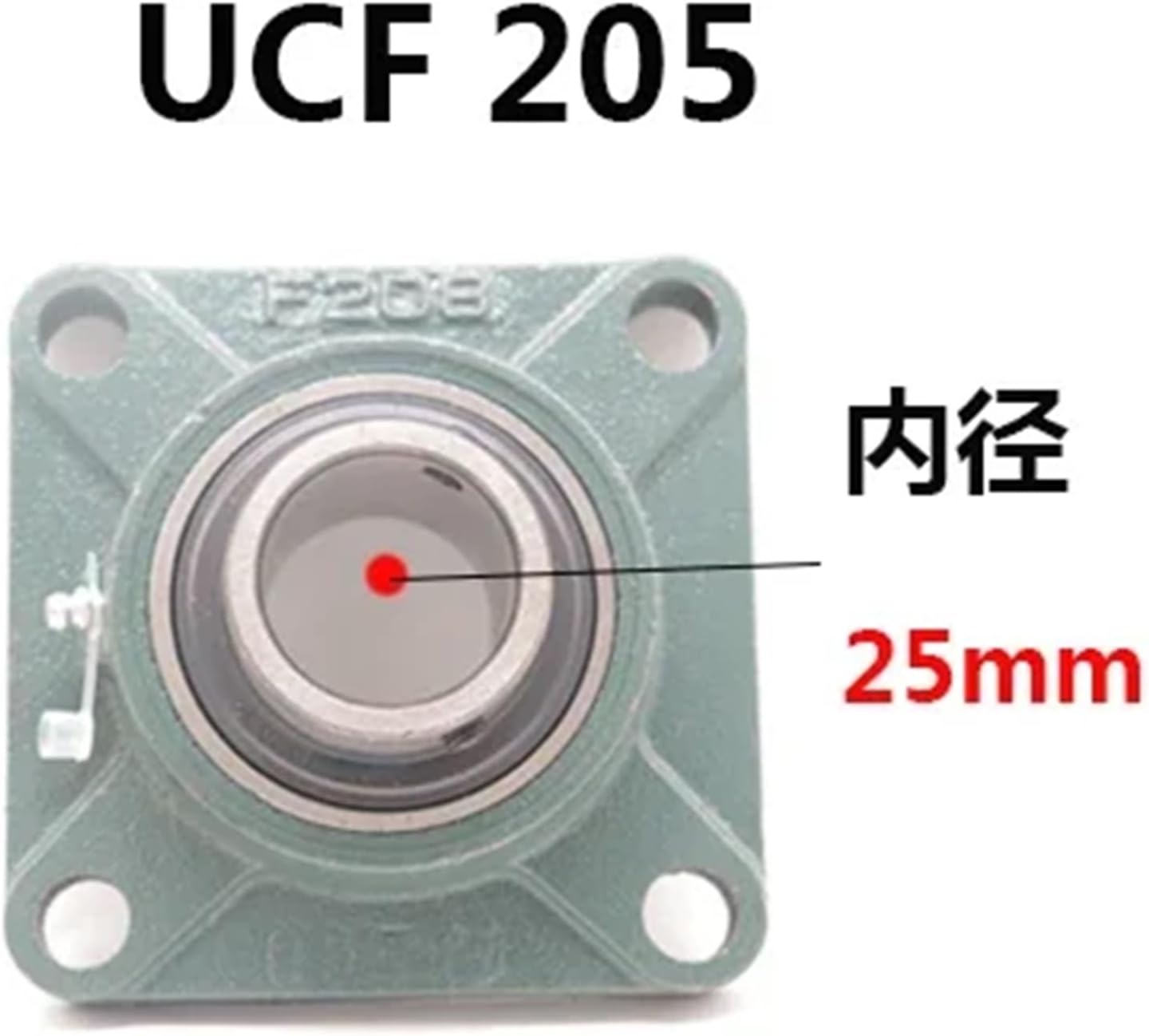 1PC Square Thickened Outer Spherical Bearing with Housing 4 Bolt Mounted Bearing Bore Square Flange Pillow Block Bearing UCF201-UCF212(A5)