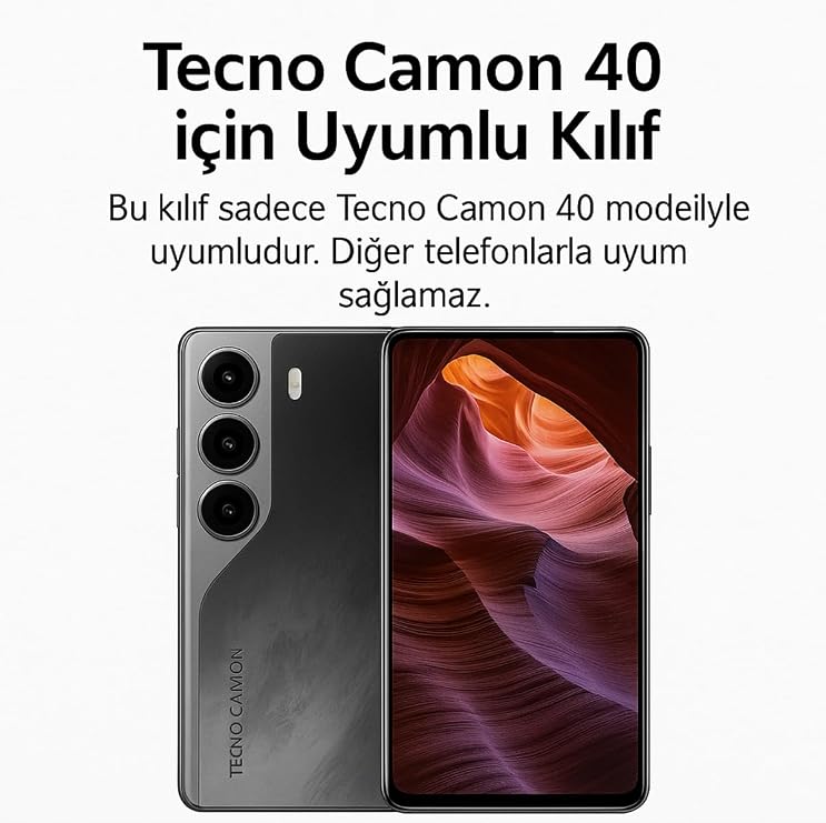 Tecno Camon 40 ile Uyumlu Siyah Silikon Kılıf, Çiziklere ve Darbelere Karşı Koruma, Mermer Tasarım