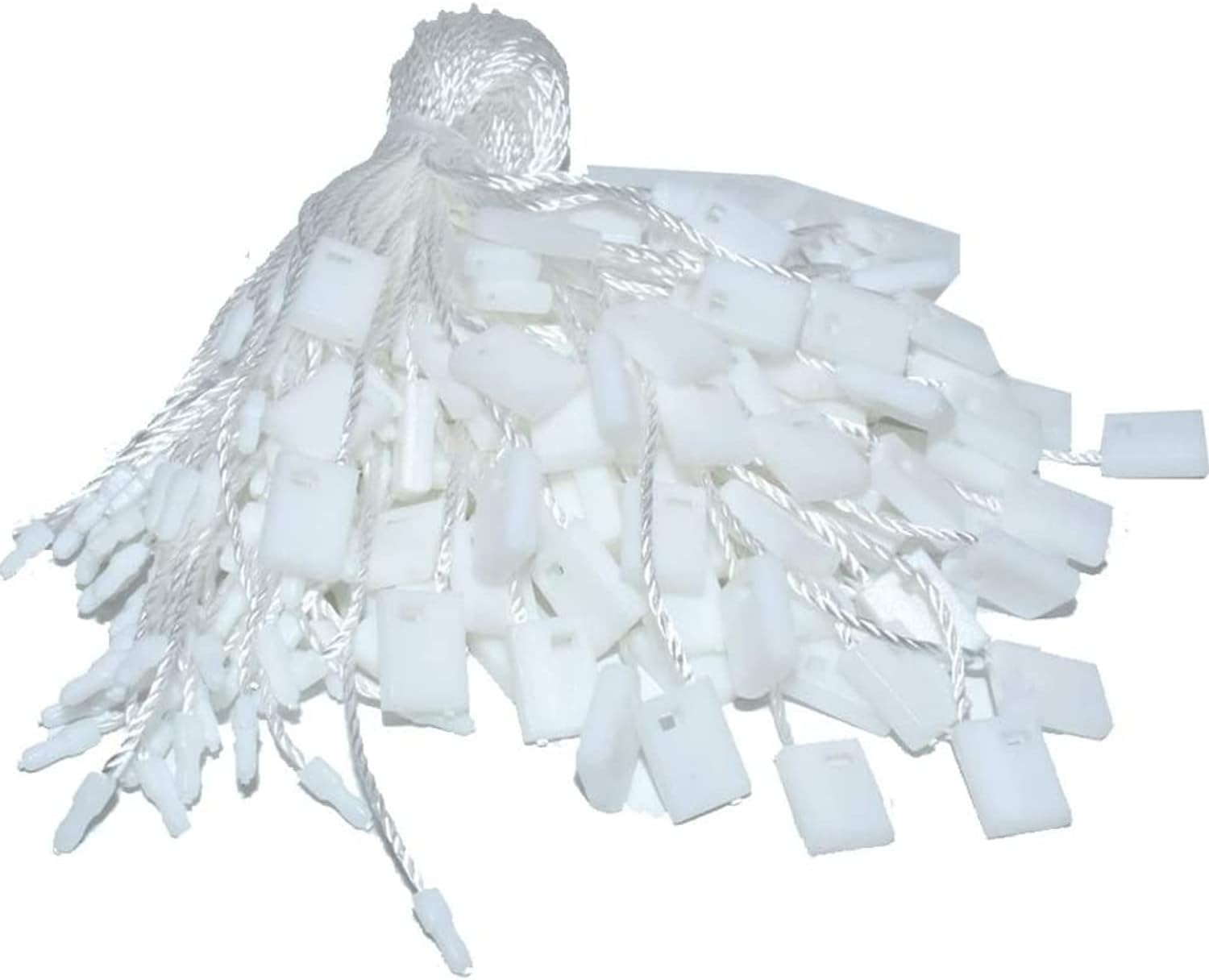 JZS Hang Tag String White Nylon Snap Lock Pin Loop Fastener Hook Ties Easy and Fast to Attach for Clothing Crafting,Price Tags and DIY (18cm,1000pcs)
