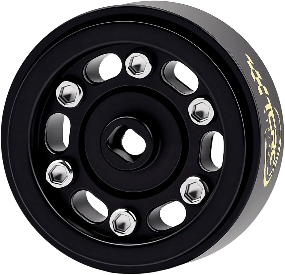 Deep Dish Brass 0.7inch Beadlock Wheels Hubs for 1/30 Axial SCX30 RC Crawler Car Upgrade,Black Coating