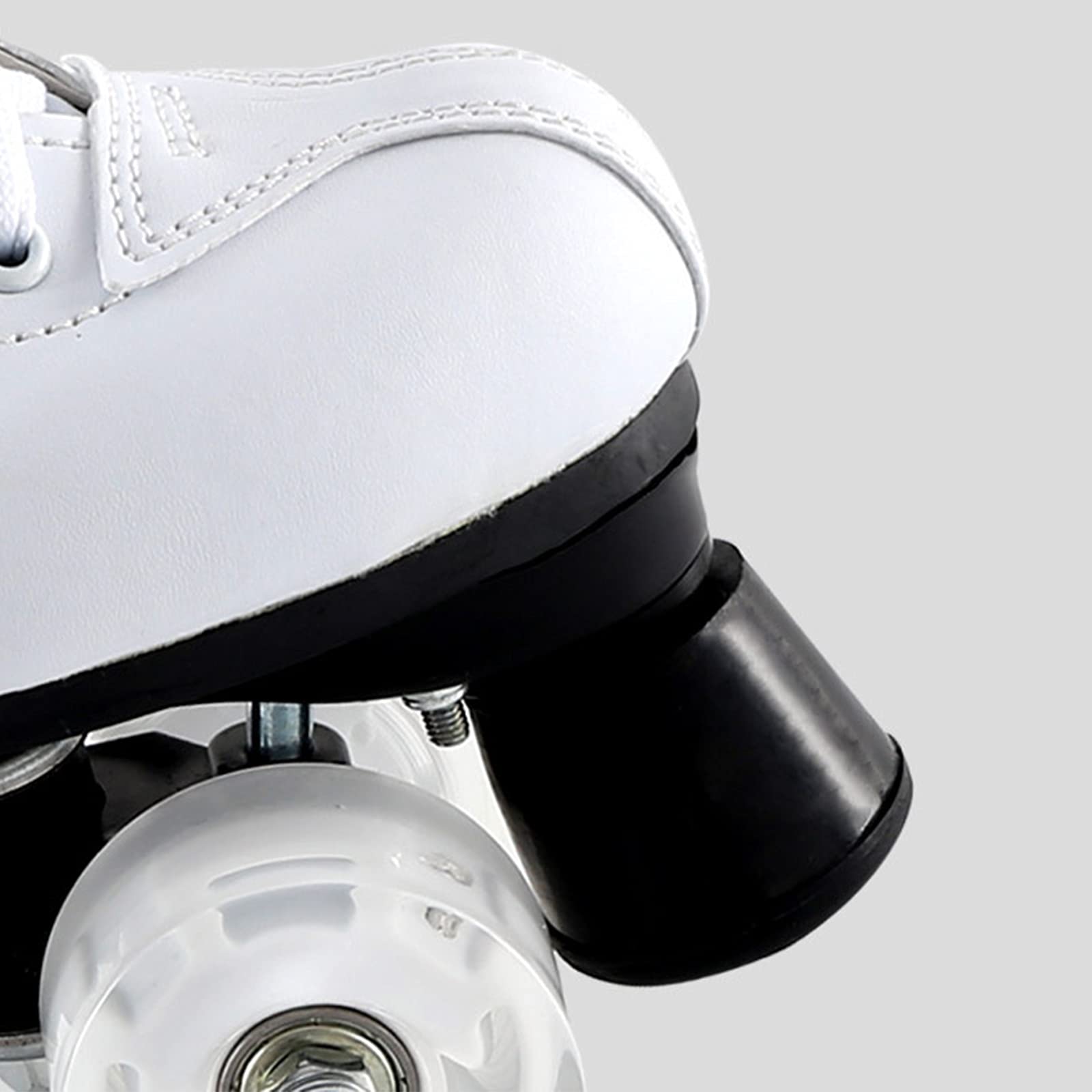 Rollers Quad avec Roues PU Résistantes à l'usure, Patins à roulettes Classiques High-Top Artistique pour Enfants Débutants Filles Garçons, Adultes, Hommes et Femmes,Blanc,EU35/ UK3