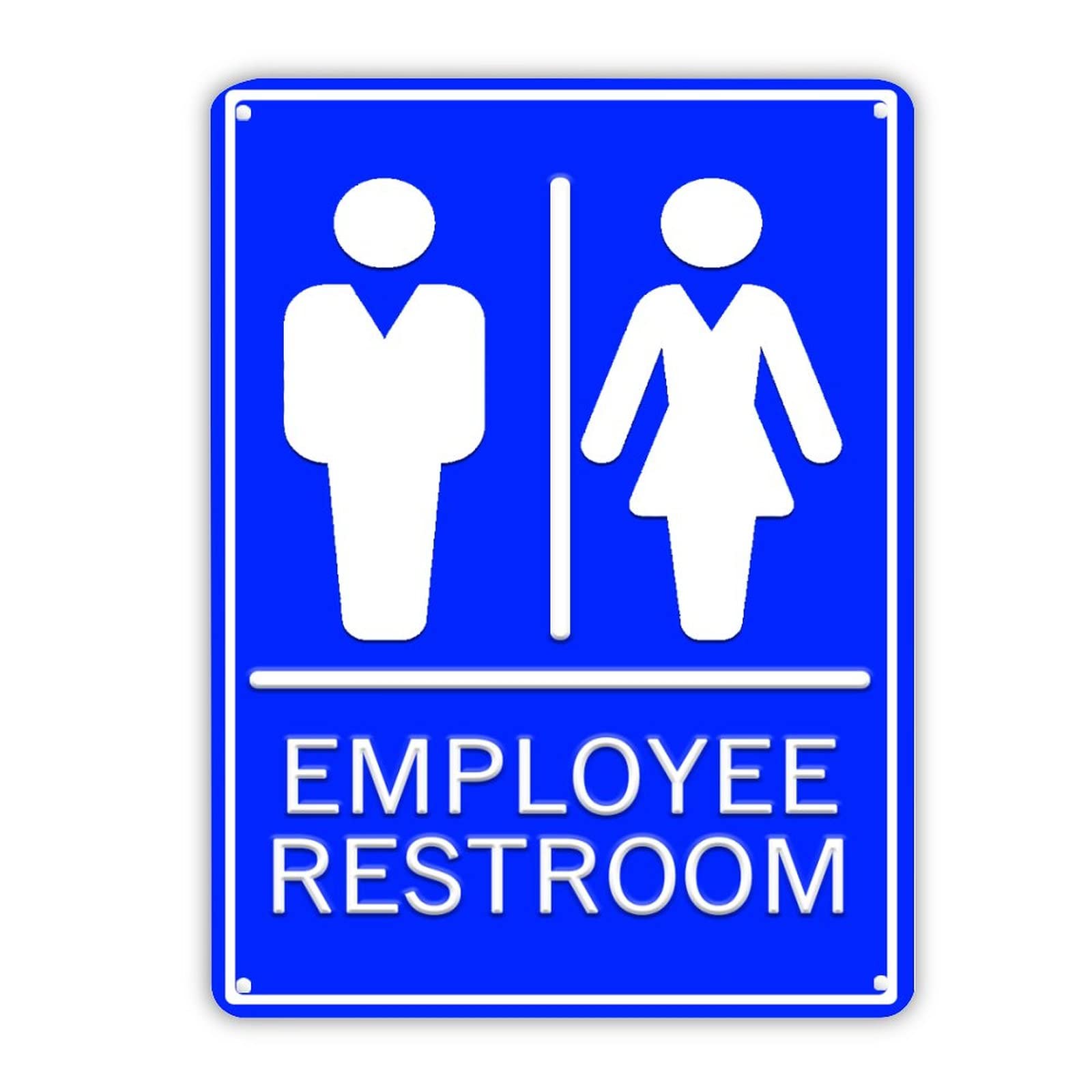 Panneau de toilettes extérieur aluminium unisexe 40,6 x 30,5 cm robuste
