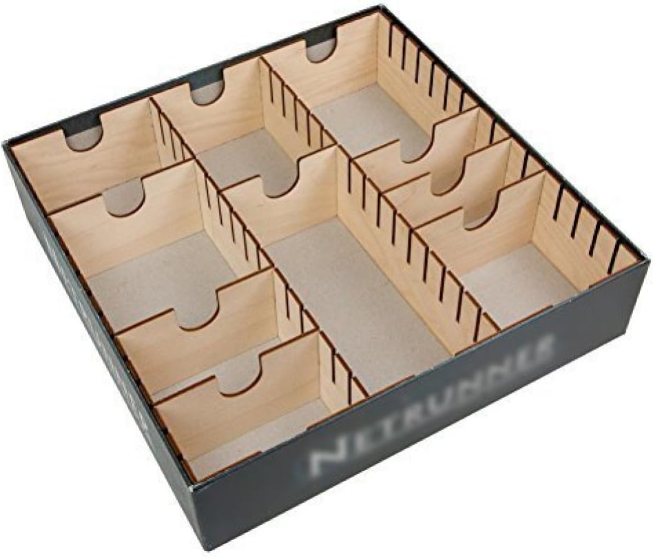The Broken Token Card Organizer - Wood Storage Box for Sleeved Cards with Multiple Adjustable Dividers and Rows